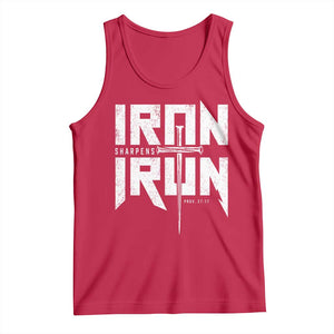 Iron Sharpens Iron Tank Top Christian Bible Scripture Gym Workout TS11 Red Print Your Wear