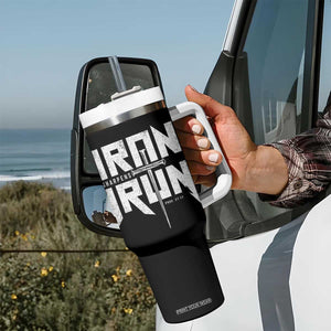 Iron Sharpens Iron Tumbler With Handle Christian Bible Scripture Gym Workout TS11 Print Your Wear
