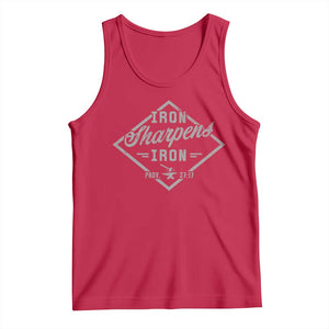 Iron Sharpens Iron Tank Top Christian Faith Scripture Nail Jesus Cross TS11 Red Print Your Wear