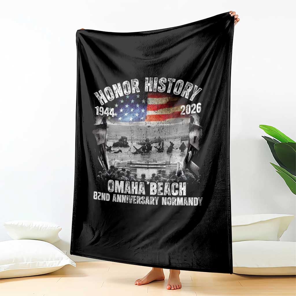 Omaha Beach D Day Throw Blanket 82nd Anniversary Honor History Normandy WWII TS11 Print Your Wear