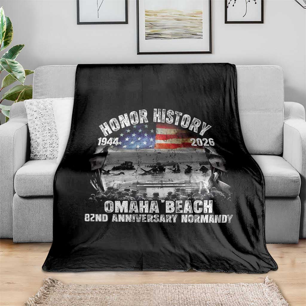 Omaha Beach D Day Throw Blanket 82nd Anniversary Honor History Normandy WWII TS11 Print Your Wear