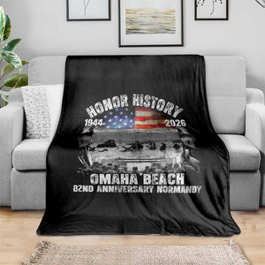 Omaha Beach D Day Throw Blanket 82nd Anniversary Honor History Normandy WWII TS11 Print Your Wear