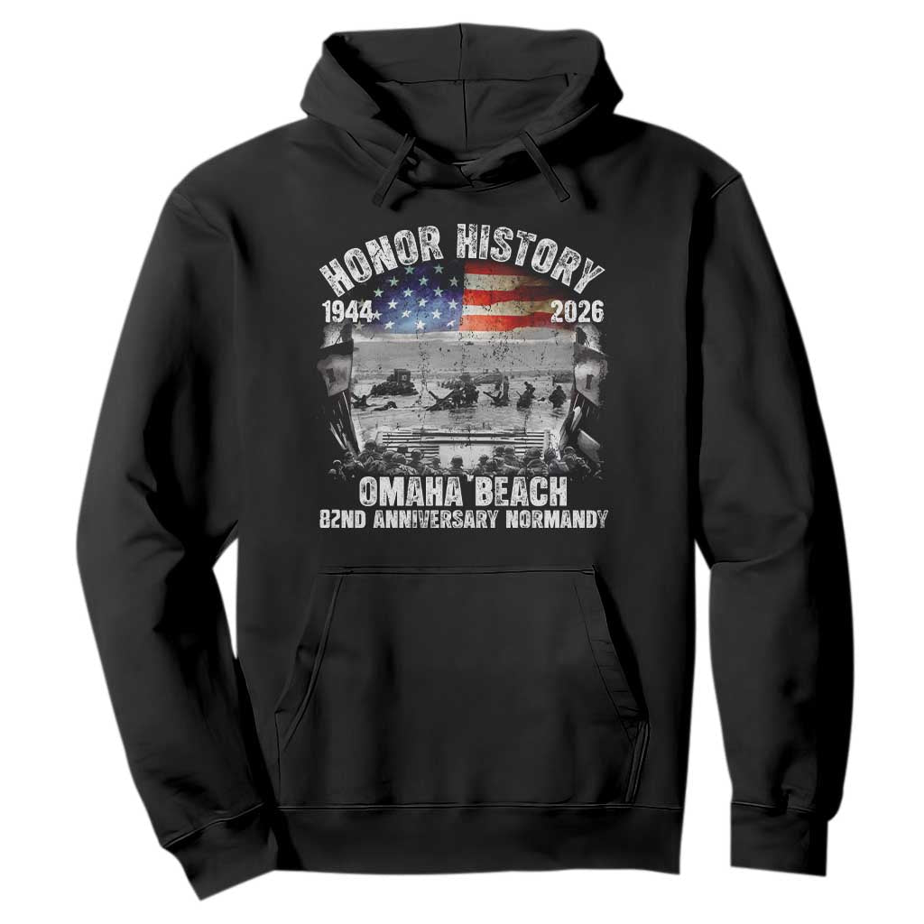 Omaha Beach D Day Hoodie 82nd Anniversary Honor History Normandy WWII TS11 Black Print Your Wear