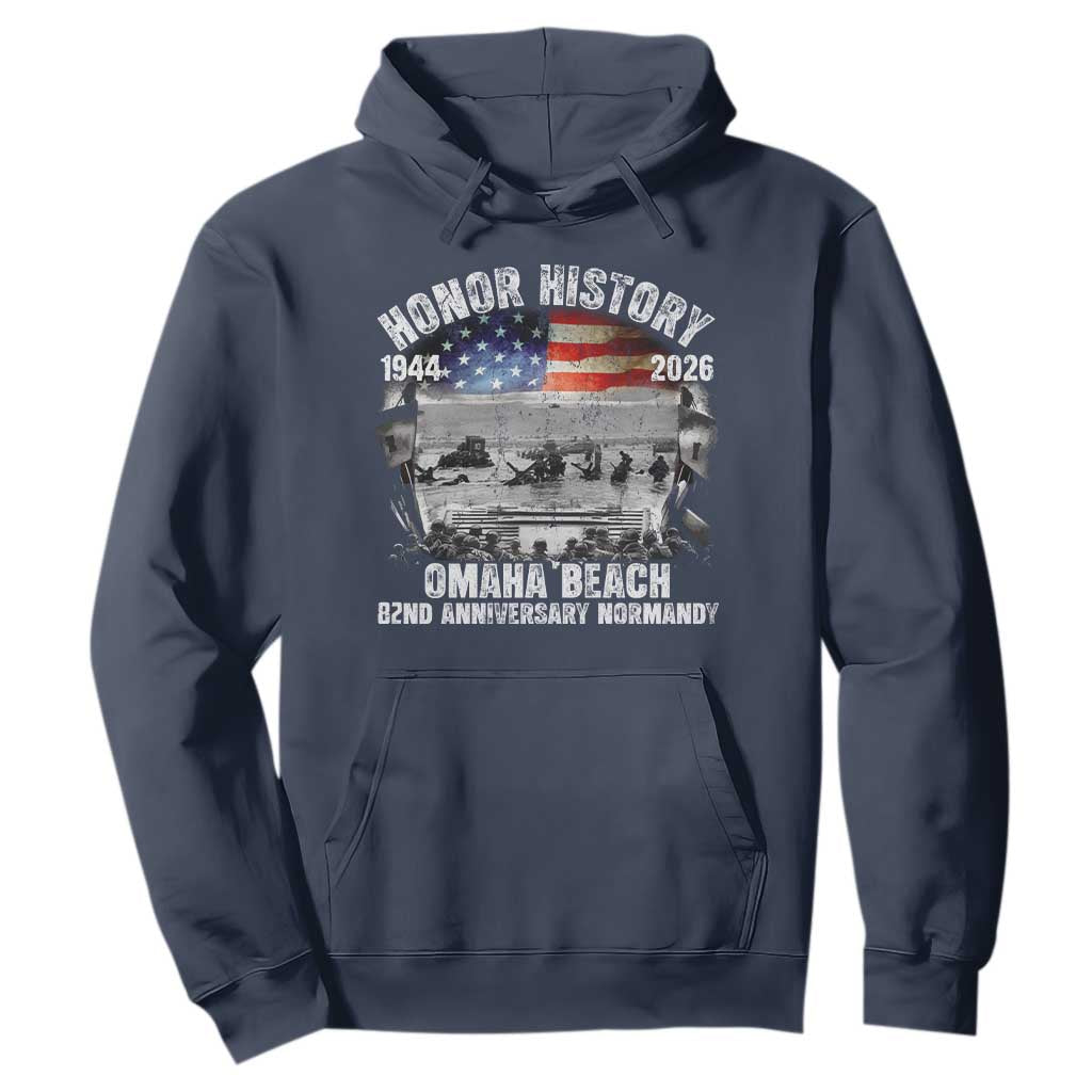 Omaha Beach D Day Hoodie 82nd Anniversary Honor History Normandy WWII TS11 Navy Print Your Wear