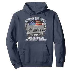 Omaha Beach D Day Hoodie 82nd Anniversary Honor History Normandy WWII TS11 Navy Print Your Wear