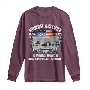 Omaha Beach D Day Long Sleeve Shirt 82nd Anniversary Honor History Normandy WWII TS11 Maroon Print Your Wear