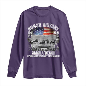 Omaha Beach D Day Long Sleeve Shirt 82nd Anniversary Honor History Normandy WWII TS11 Purple Print Your Wear