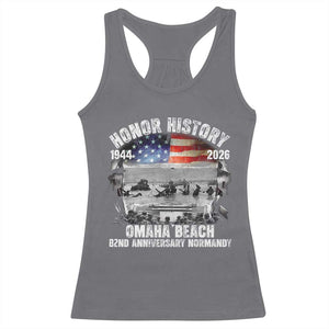 Omaha Beach D Day Racerback Tank Top 82nd Anniversary Honor History Normandy WWII TS11 Charcoal Print Your Wear