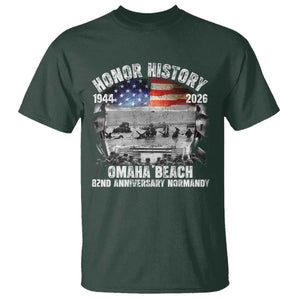 Omaha Beach D Day T Shirt 82nd Anniversary Honor History Normandy WWII TS11 Dark Forest Green Print Your Wear