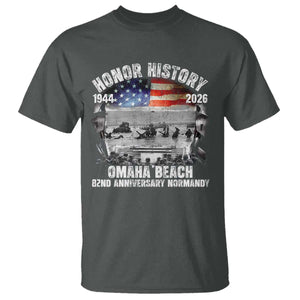 Omaha Beach D Day T Shirt 82nd Anniversary Honor History Normandy WWII TS11 Dark Heather Print Your Wear