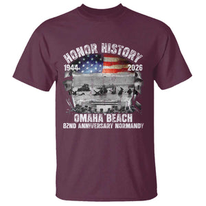 Omaha Beach D Day T Shirt 82nd Anniversary Honor History Normandy WWII TS11 Maroon Print Your Wear