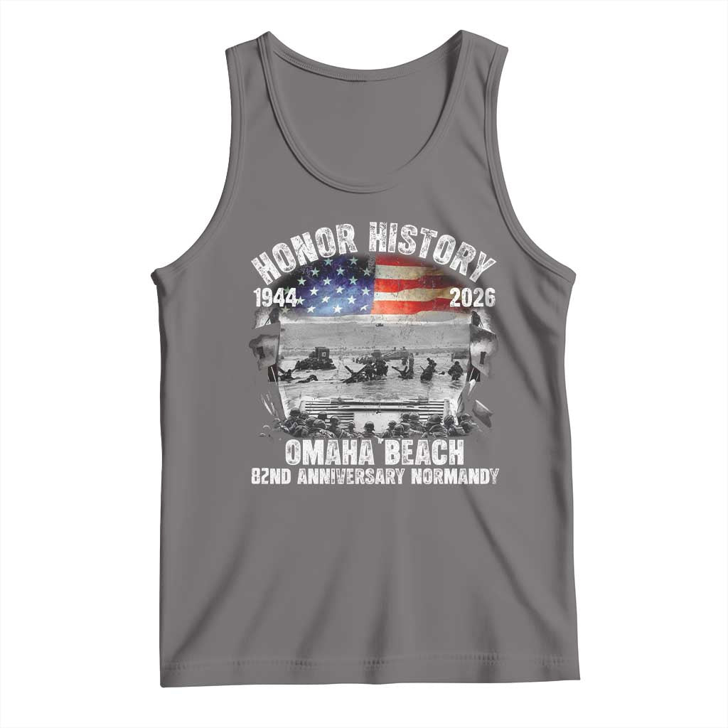 Omaha Beach D Day Tank Top 82nd Anniversary Honor History Normandy WWII TS11 Deep Heather Print Your Wear