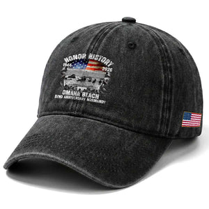 Omaha Beach D Day Washed Cotton Baseball Cap 82nd Anniversary Honor History Normandy WWII TS11 Print Your Wear