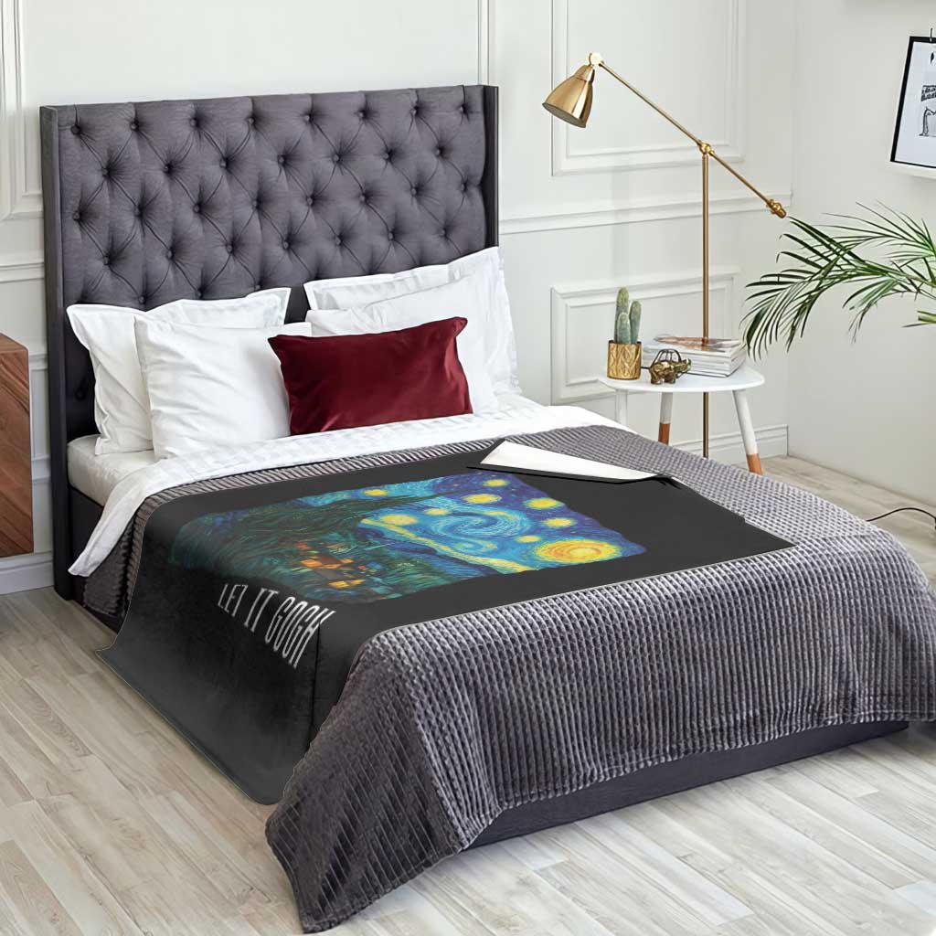 Let It Gogh Funny Vincent Van Gogh Throw Blanket Starry Night Design Art Lover TS11 Print Your Wear