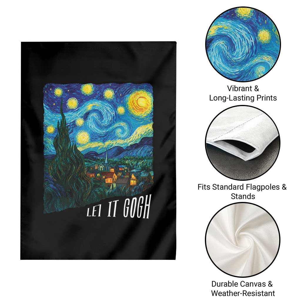 Let It Gogh Funny Vincent Van Gogh Garden Flag Starry Night Design Art Lover TS11 Print Your Wear