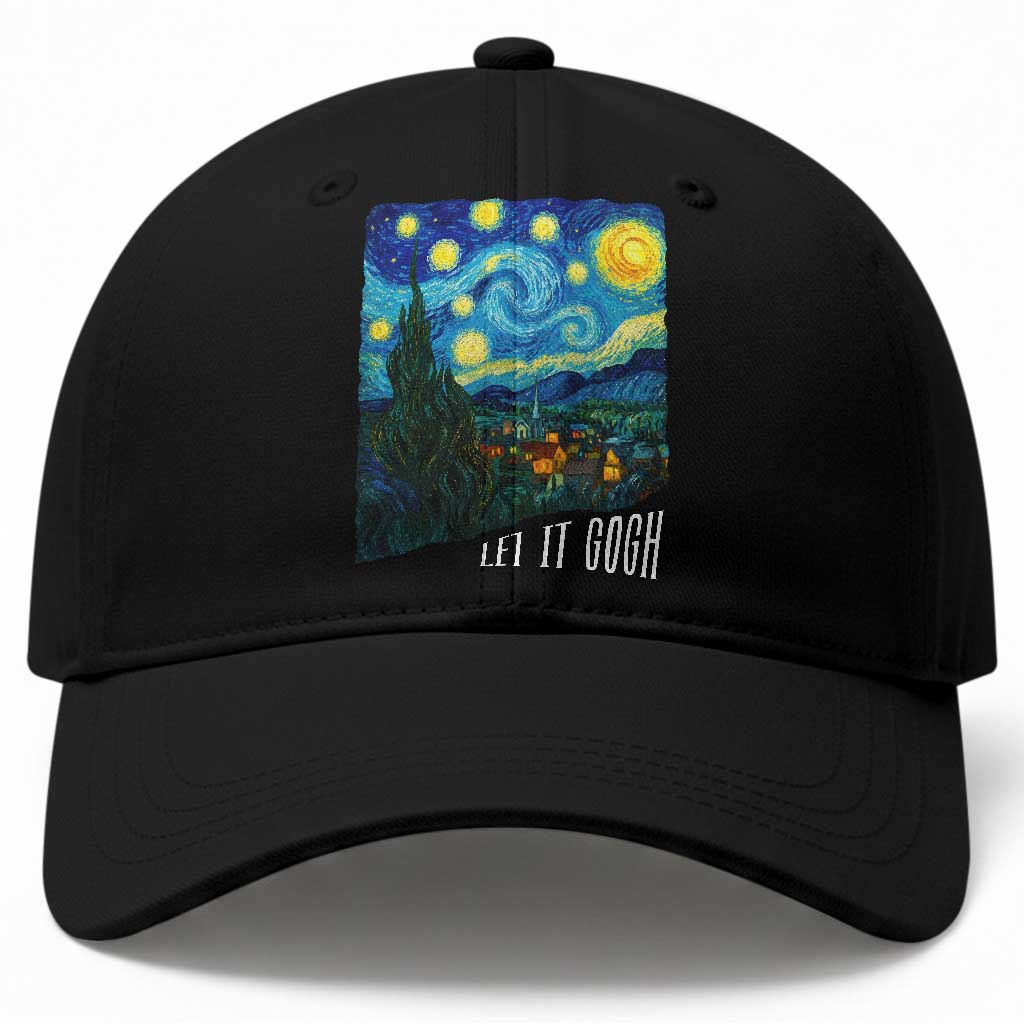 Let It Gogh Funny Vincent Van Gogh Baseball Cap Starry Night Design Art Lover TS11 Print Your Wear