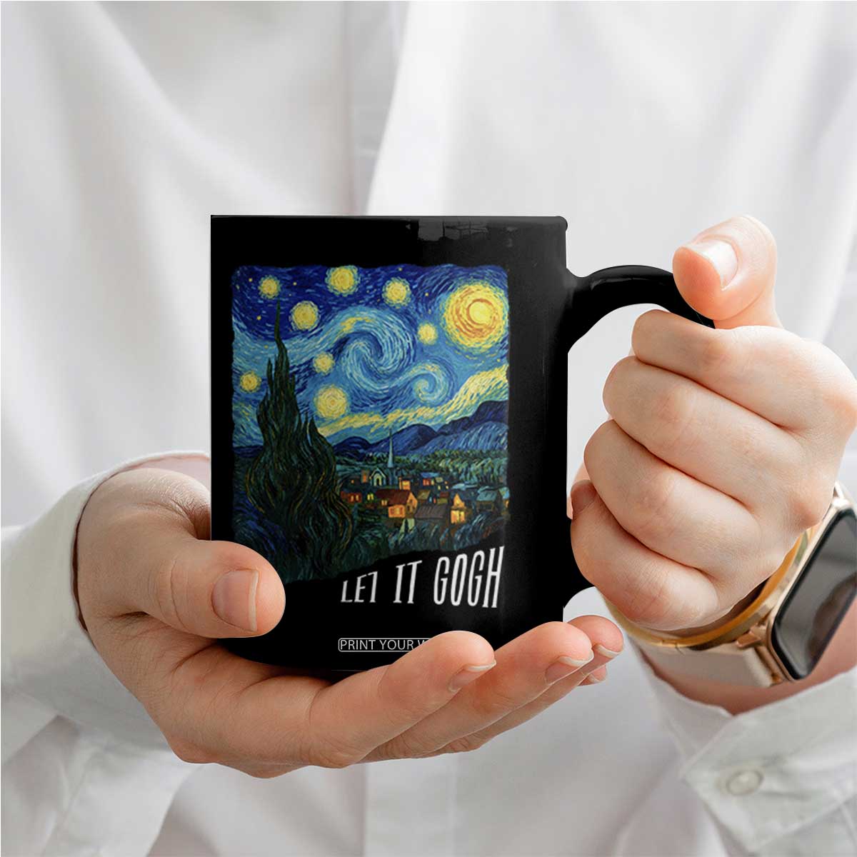 Let It Gogh Funny Vincent Van Gogh Coffee Mug Starry Night Design Art Lover TS11 Print Your Wear