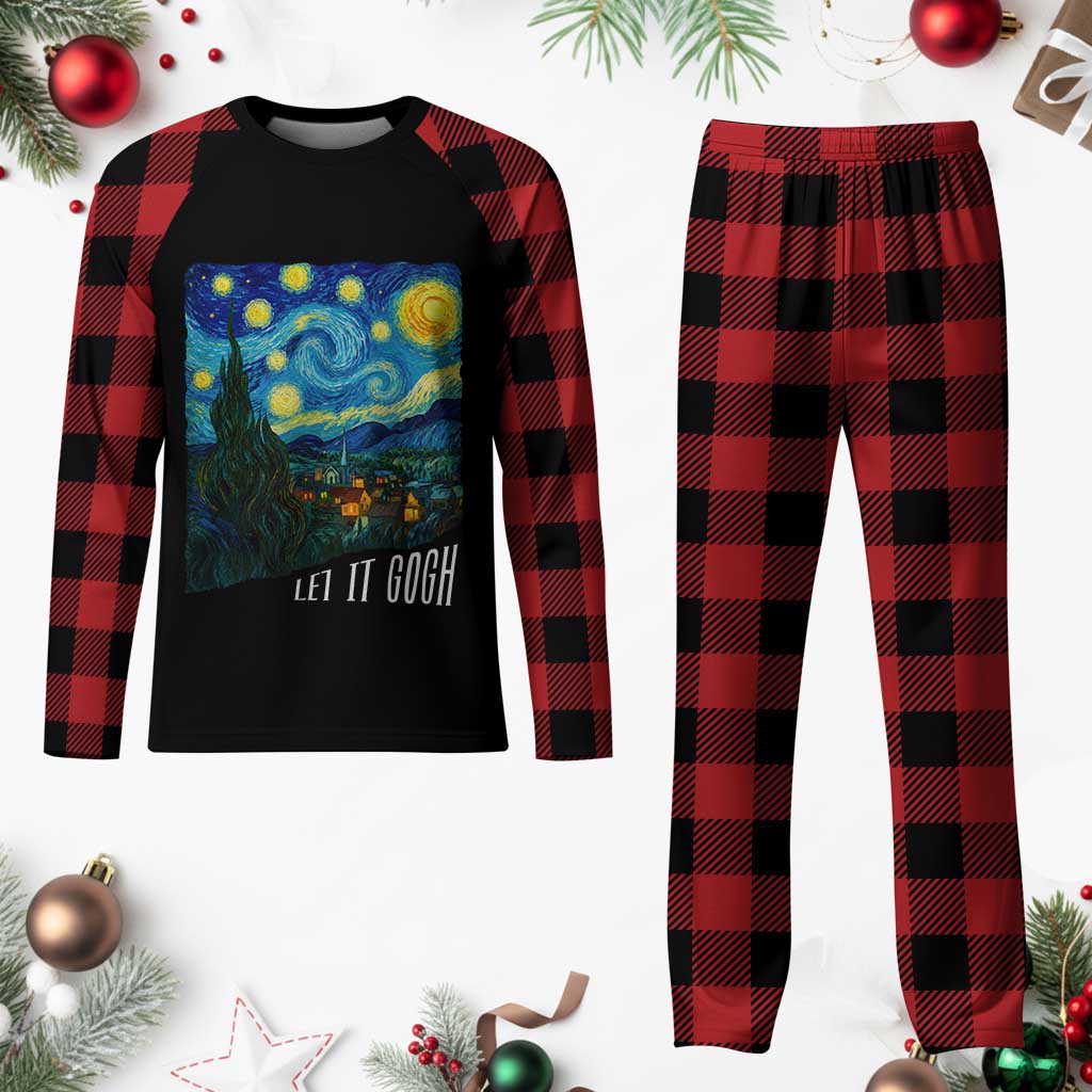 Let It Gogh Funny Vincent Van Gogh Plaid Pajama Set Starry Night Design Art Lover TS11 Buffalo Plaid Print Your Wear