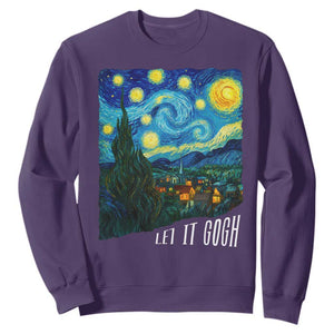 Let It Gogh Funny Vincent Van Gogh Sweatshirt Starry Night Design Art Lover TS11 Purple Print Your Wear
