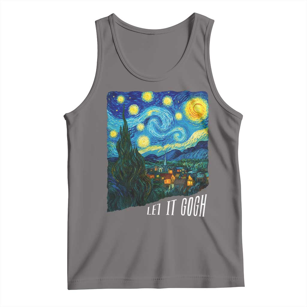 Let It Gogh Funny Vincent Van Gogh Tank Top Starry Night Design Art Lover TS11 Deep Heather Print Your Wear