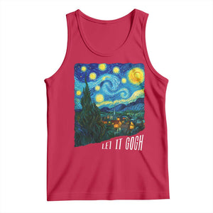 Let It Gogh Funny Vincent Van Gogh Tank Top Starry Night Design Art Lover TS11 Red Print Your Wear