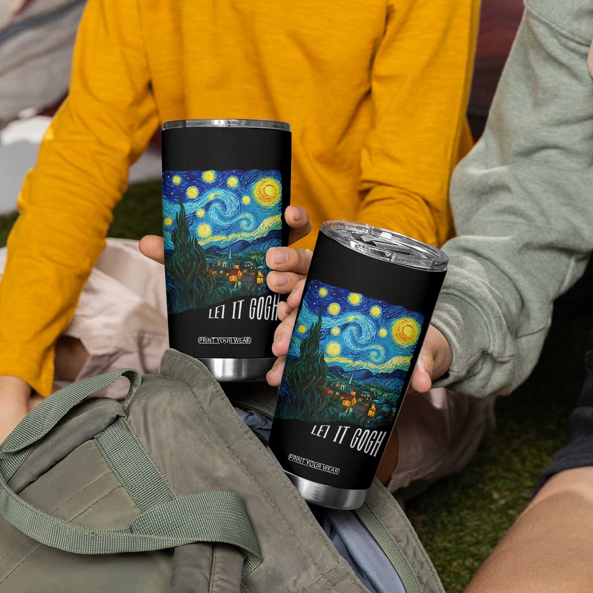 Let It Gogh Funny Vincent Van Gogh Tumbler Cup Starry Night Design Art Lover TS11 Print Your Wear