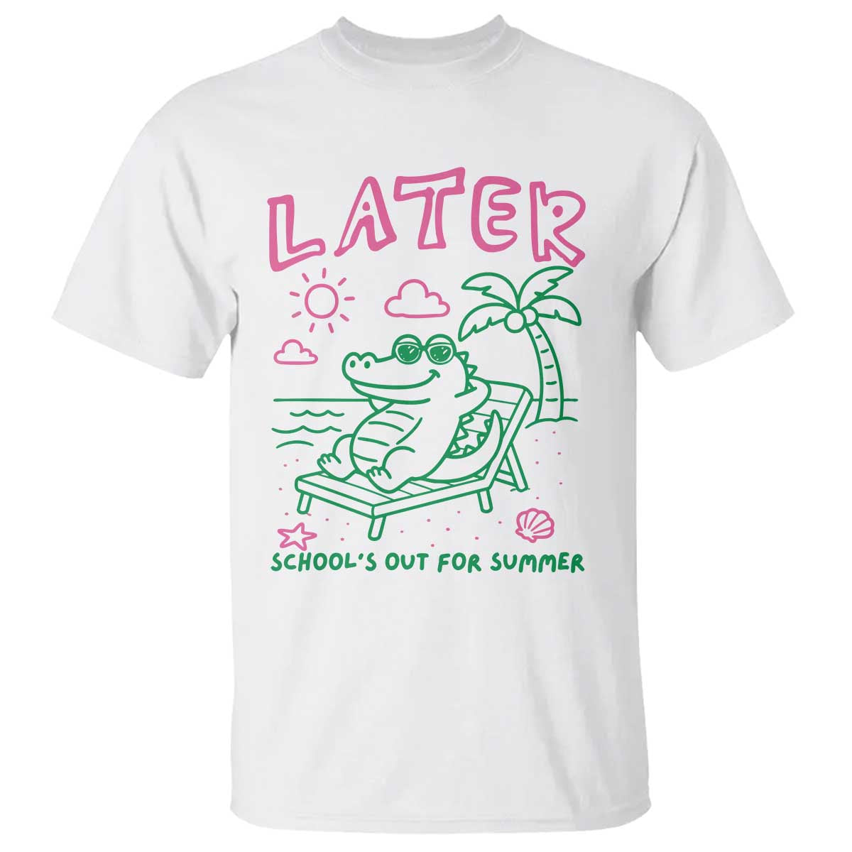 Later Gator School's Out for Summer T Shirt Funny Last Day of School TS11 White Print Your Wear