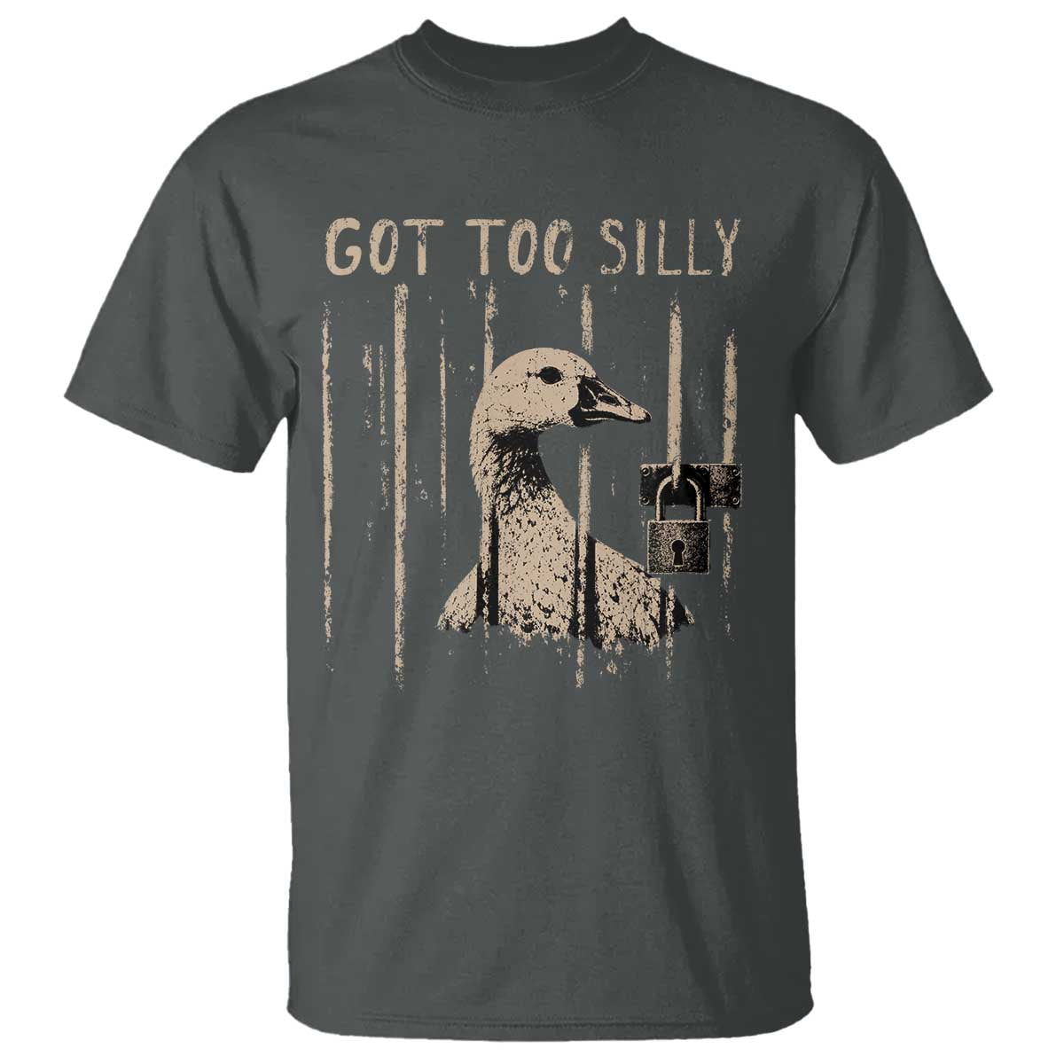 Got Too Silly T Shirt Funny Goose Jailbird Prison TS11 Dark Heather Print Your Wear