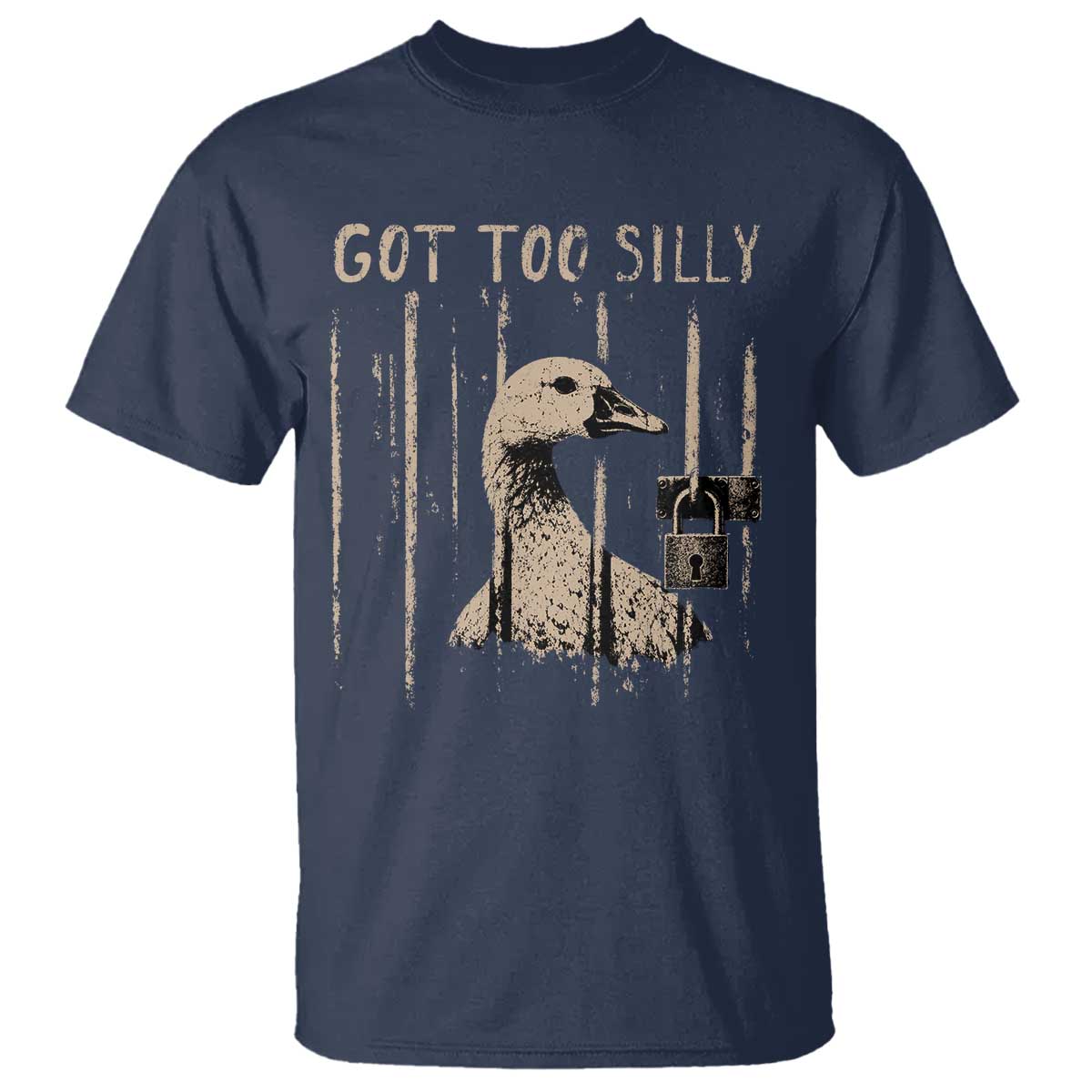 Got Too Silly T Shirt Funny Goose Jailbird Prison TS11 Navy Print Your Wear