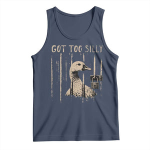 Got Too Silly Tank Top Funny Goose Jailbird Prison TS11 Navy Print Your Wear