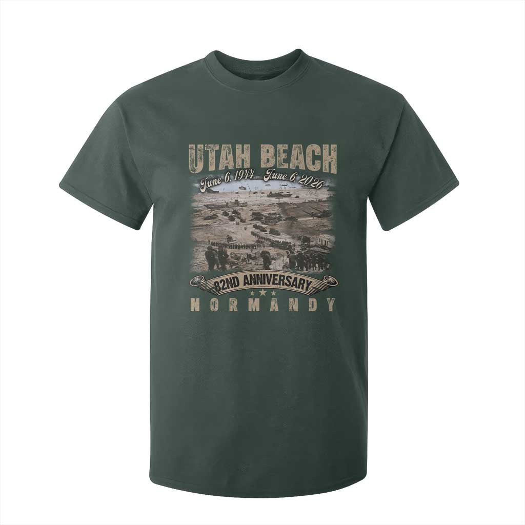 Utah Beach D Day T Shirt For Kid 82nd Anniversary Honor History Normandy WWII TS11 Dark Forest Green Print Your Wear