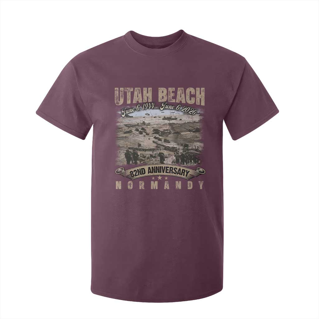 Utah Beach D Day T Shirt For Kid 82nd Anniversary Honor History Normandy WWII TS11 Maroon Print Your Wear