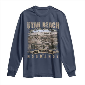 Utah Beach D Day Long Sleeve Shirt 82nd Anniversary Honor History Normandy WWII TS11 Navy Print Your Wear