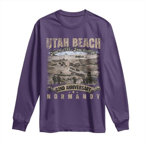 Utah Beach D Day Long Sleeve Shirt 82nd Anniversary Honor History Normandy WWII TS11 Purple Print Your Wear