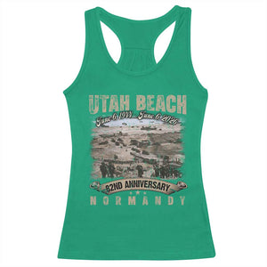 Utah Beach D Day Racerback Tank Top 82nd Anniversary Honor History Normandy WWII TS11 Irish Green Print Your Wear