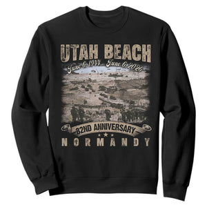 Utah Beach D Day Sweatshirt 82nd Anniversary Honor History Normandy WWII TS11 Black Print Your Wear