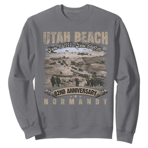 Utah Beach D Day Sweatshirt 82nd Anniversary Honor History Normandy WWII TS11 Charcoal Print Your Wear