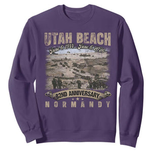 Utah Beach D Day Sweatshirt 82nd Anniversary Honor History Normandy WWII TS11 Purple Print Your Wear
