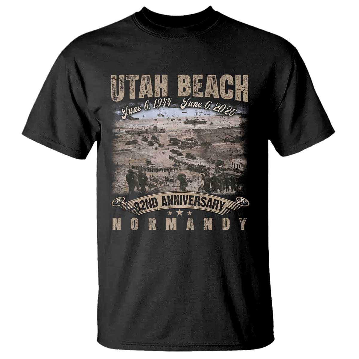 Utah Beach D Day T Shirt 82nd Anniversary Honor History Normandy WWII TS11 Black Print Your Wear