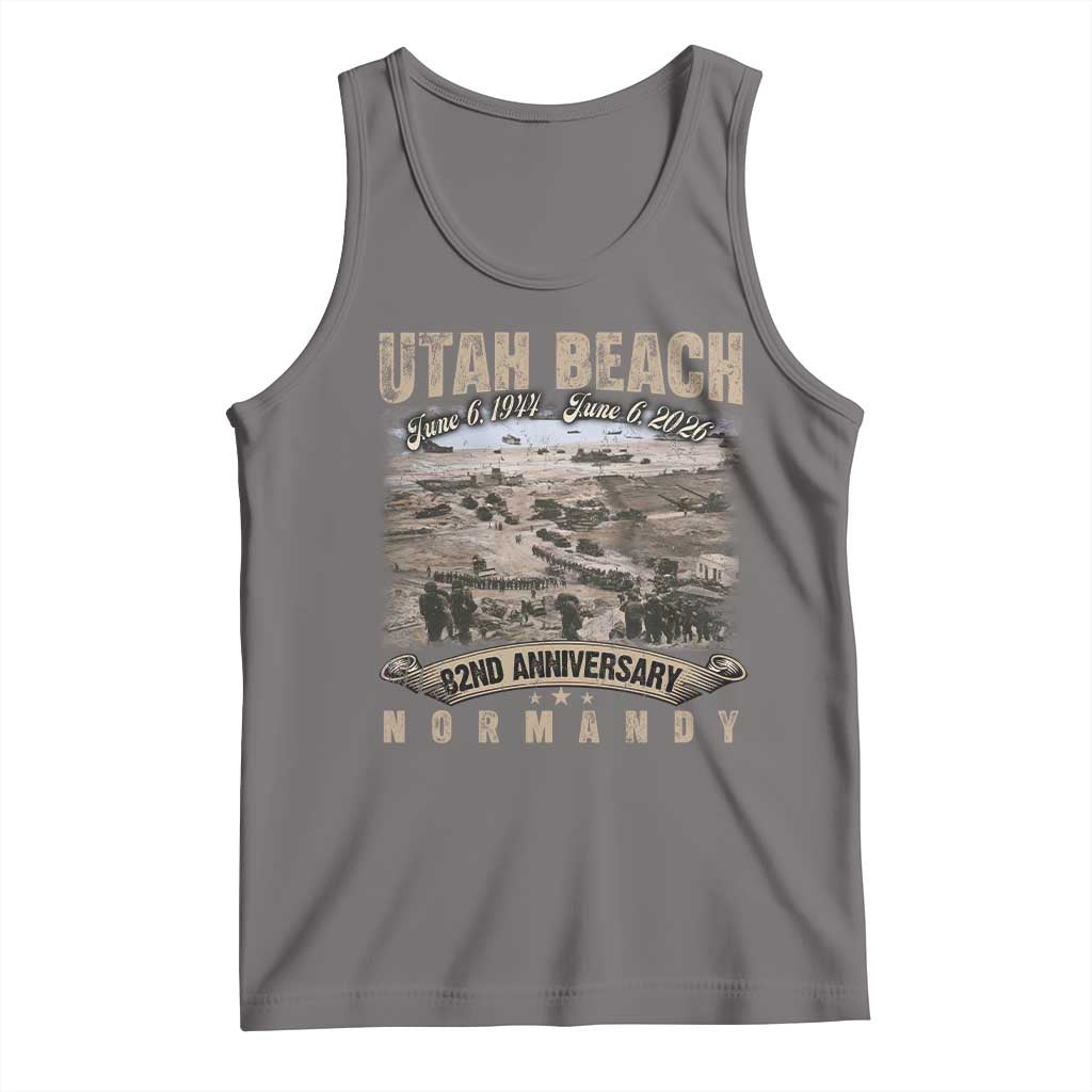 Utah Beach D Day Tank Top 82nd Anniversary Honor History Normandy WWII TS11 Deep Heather Print Your Wear