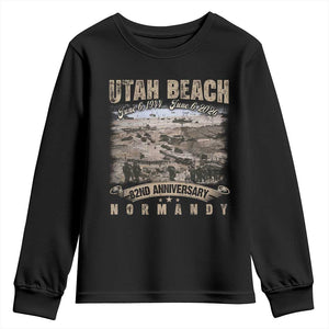 Utah Beach D Day Youth Sweatshirt 82nd Anniversary Honor History Normandy WWII TS11 Black Print Your Wear