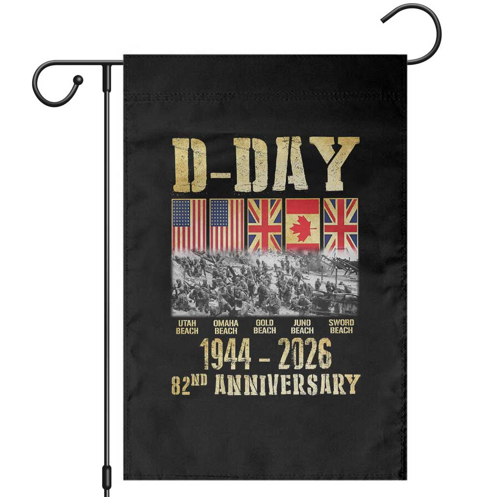 D Day 82nd Anniversary Honor History Normandy WWII Garden Flag TS11 Black Print Your Wear