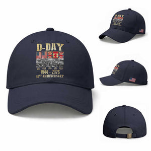 D Day 82nd Anniversary Honor History Normandy WWII Baseball Cap TS11 Baseball Cap Universal Fit Navy Print Your Wear
