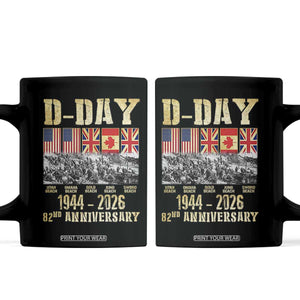 D Day 82nd Anniversary Honor History Normandy WWII Coffee Mug TS11 Black Print Your Wear