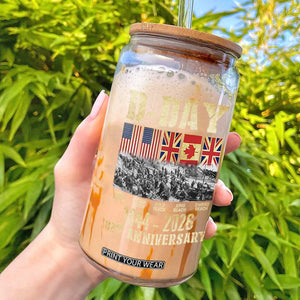 D Day 82nd Anniversary Honor History Normandy WWII Glass Can TS11 Black Print Your Wear