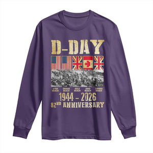 D Day 82nd Anniversary Honor History Normandy WWII Long Sleeve Shirt TS11 Purple Print Your Wear