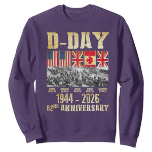 D Day 82nd Anniversary Honor History Normandy WWII Sweatshirt TS11 Purple Print Your Wear