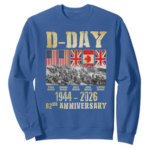 D Day 82nd Anniversary Honor History Normandy WWII Sweatshirt TS11 Royal Blue Print Your Wear