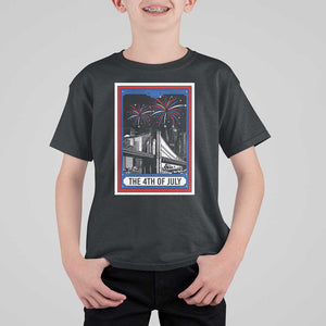 The 4th Of July T Shirt For Kid Vintage Tarot Card Dark Magic USA Fireworks TS11 Black Print Your Wear