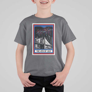 The 4th Of July T Shirt For Kid Vintage Tarot Card Dark Magic USA Fireworks TS11 Charcoal Print Your Wear